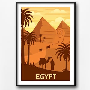 Egypt travel print, Egypt City poster, Egypt retro poster, home decor, Egypt retro wall art, gift
