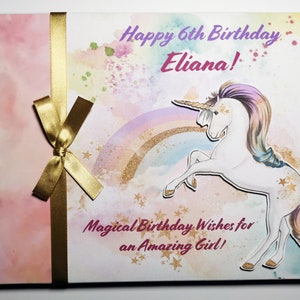 Personalised Unicorn Birthday Guest book, Unicorn Baby Shower guest book, Unicorn photo book, Girls Birthday Unicorn guest book