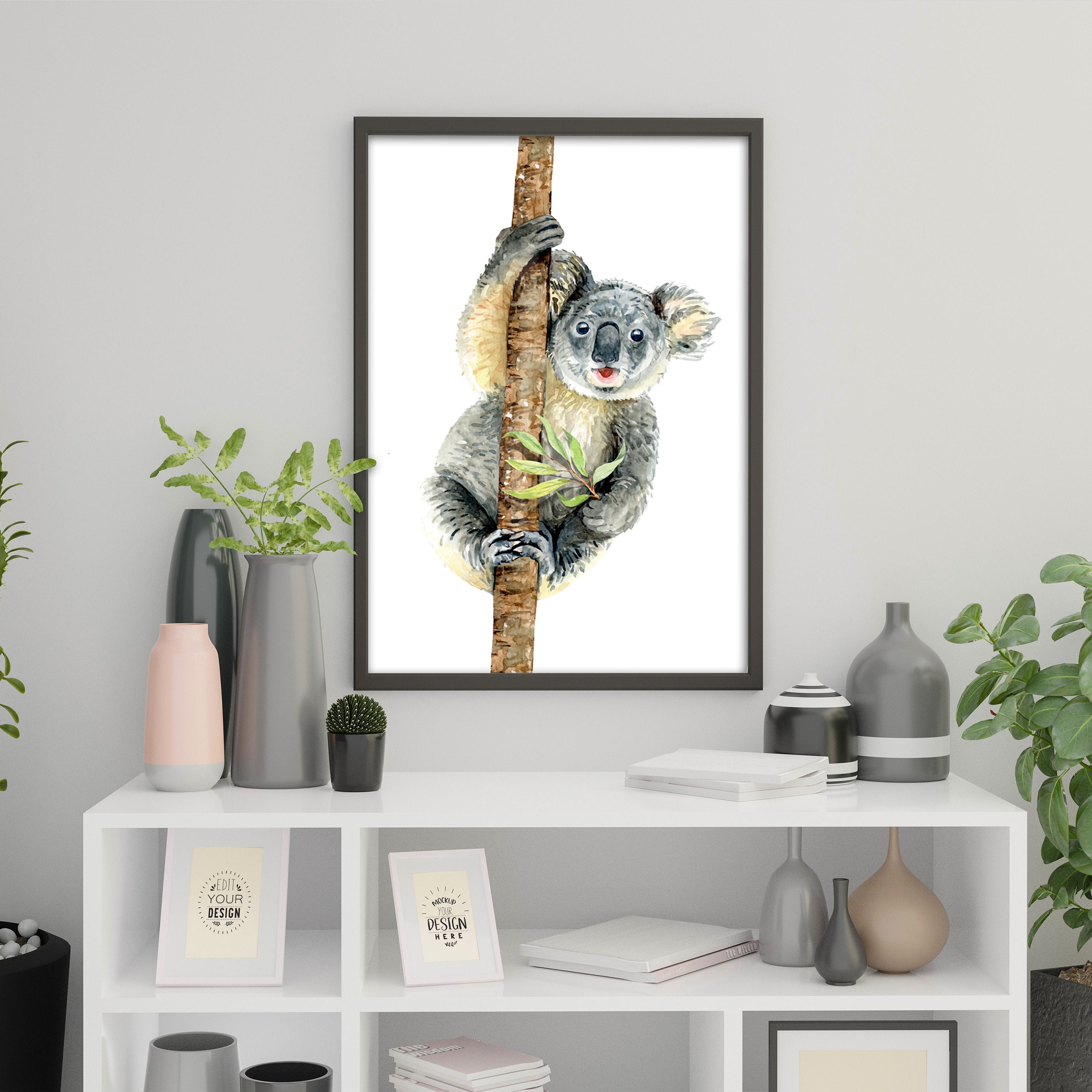 Koala Wall Print Koala Poster Animals Wall Art Watercolour Etsy