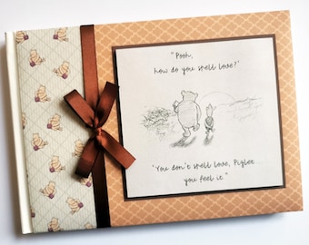 Personalised Classic Winnie the Pooh Baby Shower guest book, baby shower gift, unisex baby shower guest book, winnie the pooh birthday book