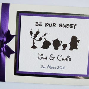 Be our Guest personalised wedding guest book, Beauty and the Beast wedding book, Be Our guest sign in book - any colour