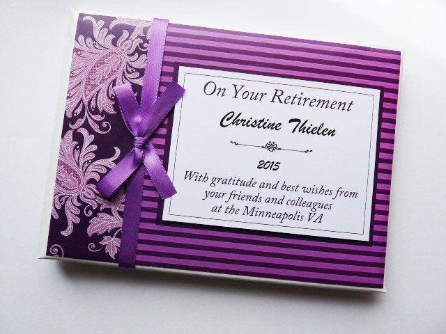 Libro de invitados de jubilación púrpura ciruela personalizado / libro de  firmas de jubilación púrpura / álbum de jubilación cualquier color -   México
