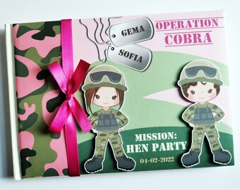 Pink Camo Girl Birthday Guest Book: Army Soldier Album