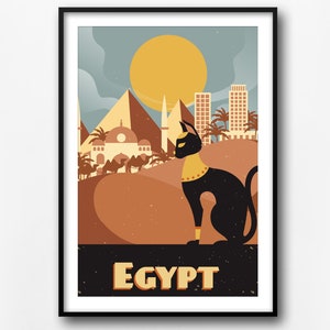Egypt travel print, Egypt City poster, Egypt retro poster, home decor, Egypt wall art, gift