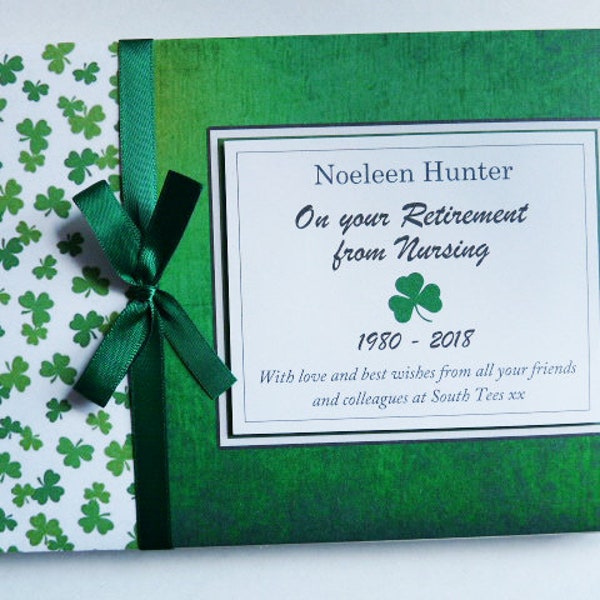 Personalised Irish Retirement guest book, Irish wedding guest book, Irish birthday guest book, Irish wedding album, irish sign in book