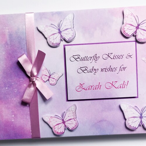 Personalised Butterflies Baby Shower Guest Book Butterflies Etsy UK