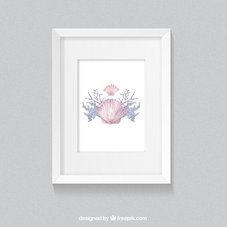 Seashells wall prints Bathroom wall decor Sea life Etsy