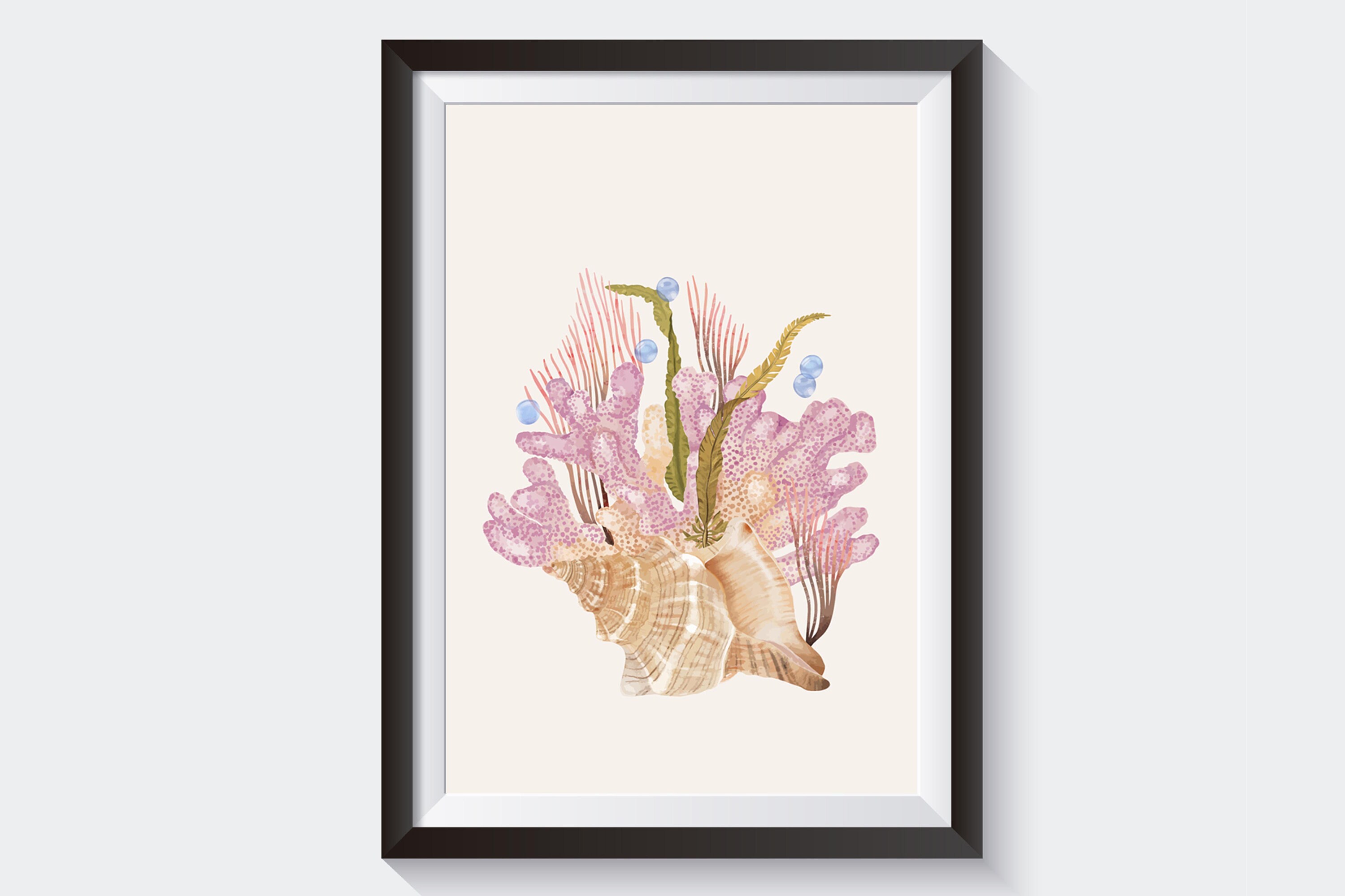 6-teilige Küsten-Leinwand Set – Aquarell Strandbilder In Rosa, 20x25 Cm & 30x40 Cm | Wanddekoration Für Wohnzimmer, Schlafzimmer
