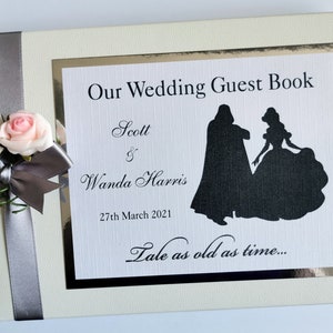 Space fantasy personalised wedding guest book, Sci-fi wedding sign in book, wedding album - any colour