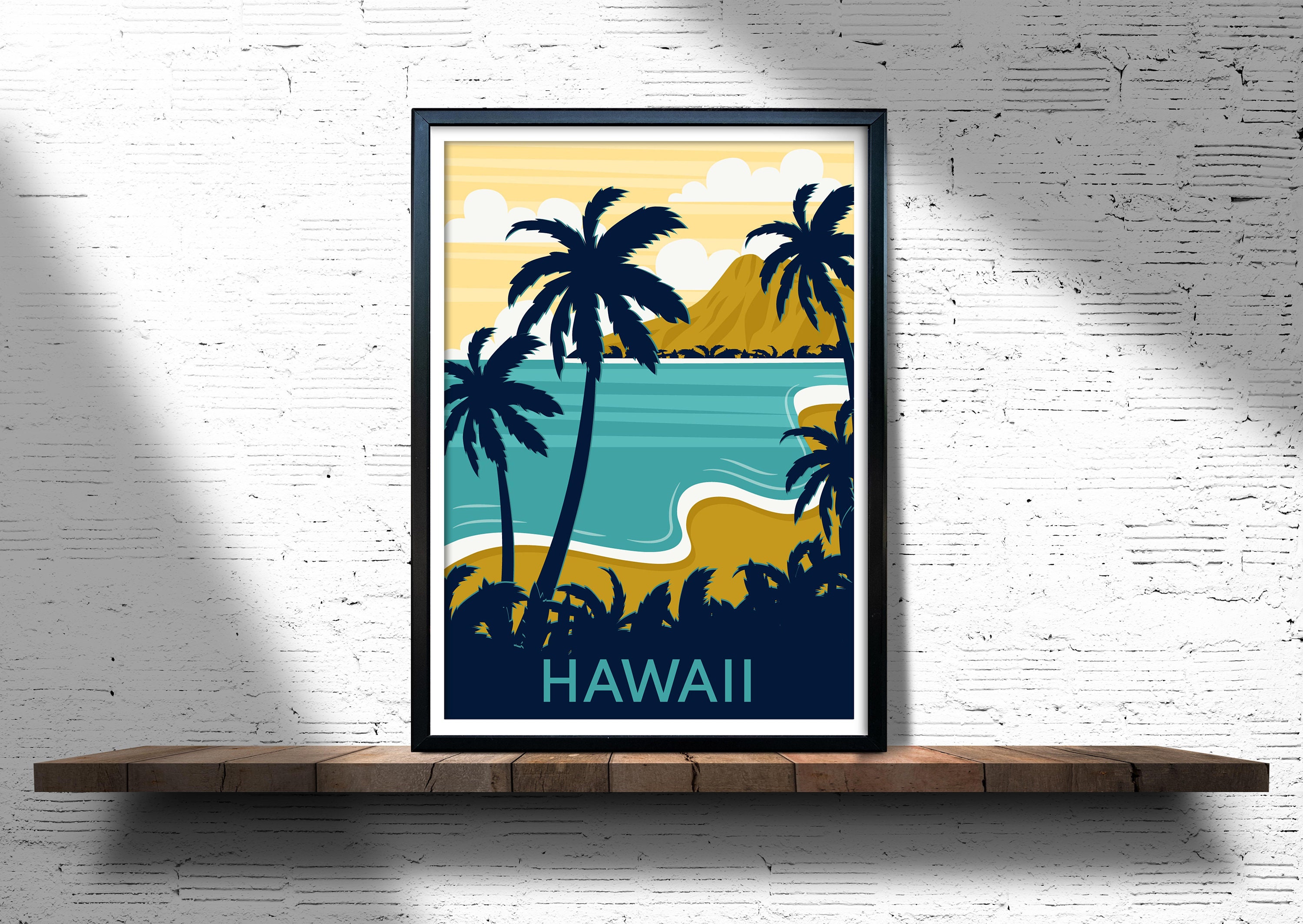 Vintage Travel Poster Hawaii Surfing by Charles Allen, 1960