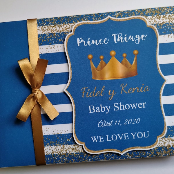 Personalised Royal Prince birthday guest book / royal Prince Baby Shower guest book / royal prince album