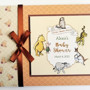 Personalised Classic Winnie the Pooh Baby Shower guest book, baby shower gift, unisex baby shower guest book, winnie the pooh birthday party
