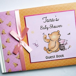 Personalisiertes Winnie Puuh Baby Shower Gästebuch, Winnie Pooh Geburtstagsbuch, Winnie Pooh Geburtstagsbuch
