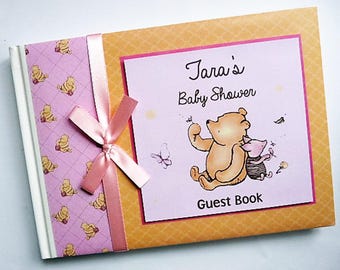 Gepersonaliseerde Winnie de Pooh babyshower-gastenboek, hardcover