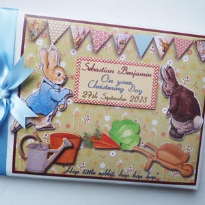 Personalised Peter Rabbit Birthday Guest book, Peter Rabbit Boy Baby Shower Guest Book, Sign in Book, Peter Rabbit Album