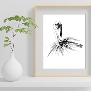 Ballerina print, watercolour ballerina sketch, Ballet dancer print, Ballerina art work, Ballerina wall art, Dancer Illustration