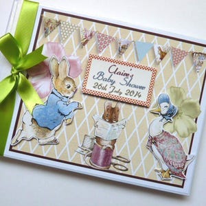 Personalised Peter Rabbit Birthday Boy/Girl Guest book, Peter Rabbit Baby Shower Guest Book, Sign in Book, Peter Rabbit Keepsake
