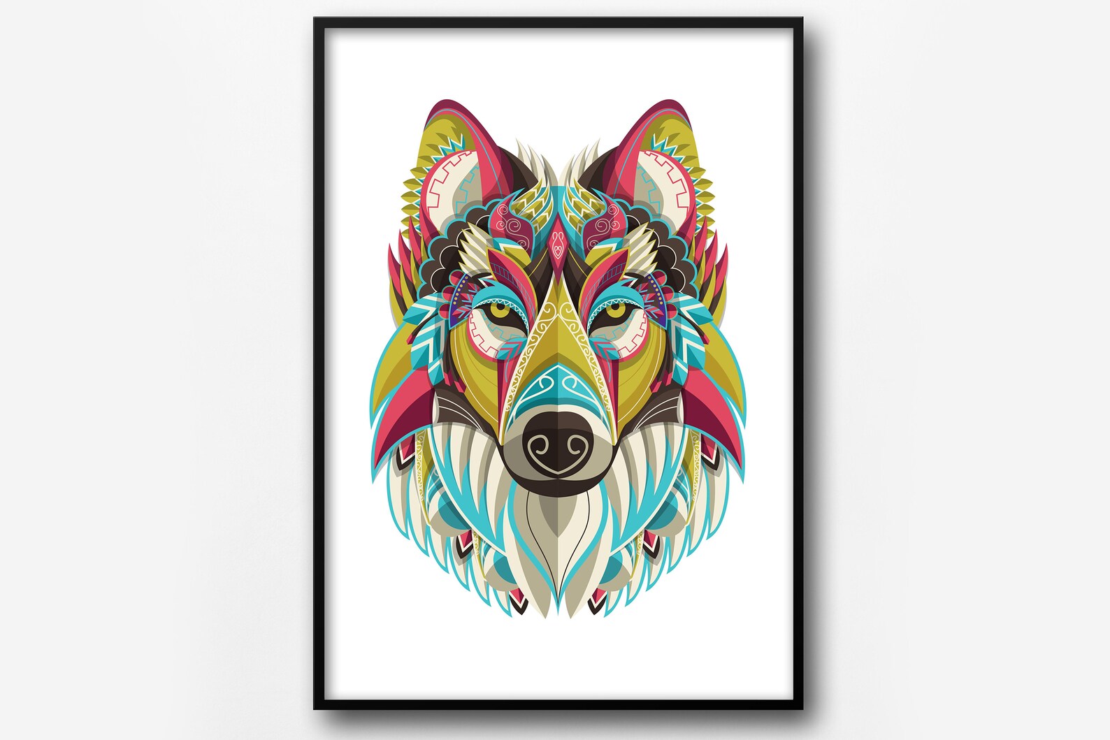 Wolf Abstract Print Mandala Wolf Wall Decor Wolf Wall Art Etsy Australia