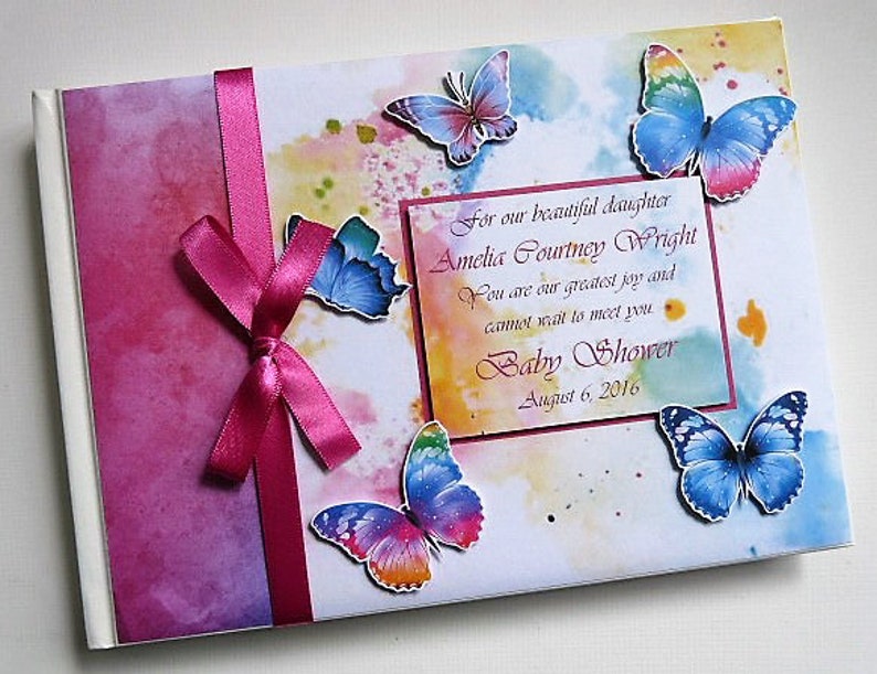 Personalised Butterflies Baby Shower Guest Book Butterflies Etsy UK