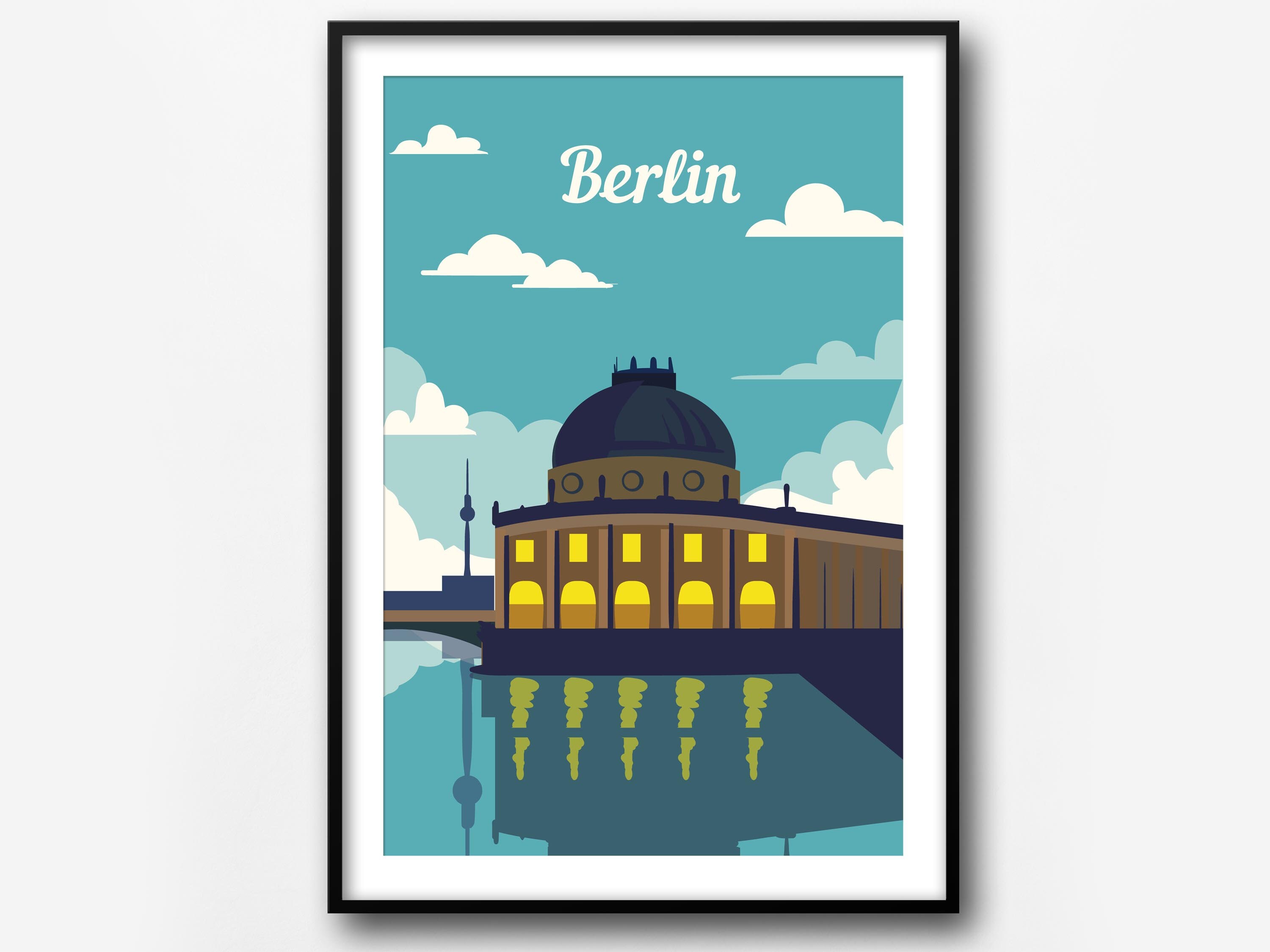 Berlin travel print Berlin city poster Germany retro travel Etsy