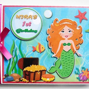 Personalised Mermaid Birthday guest book, Mermaid scrapbook, Mermaid sign in book, Mermaid album