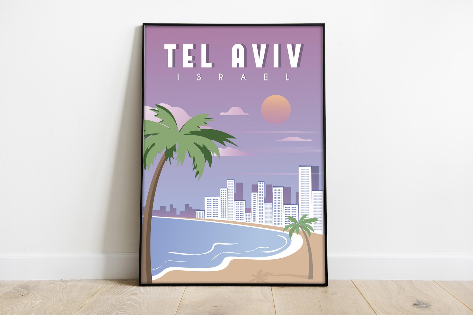 Tel Aviv Travel Poster Tel Aviv Retro City Poster Israel Etsy