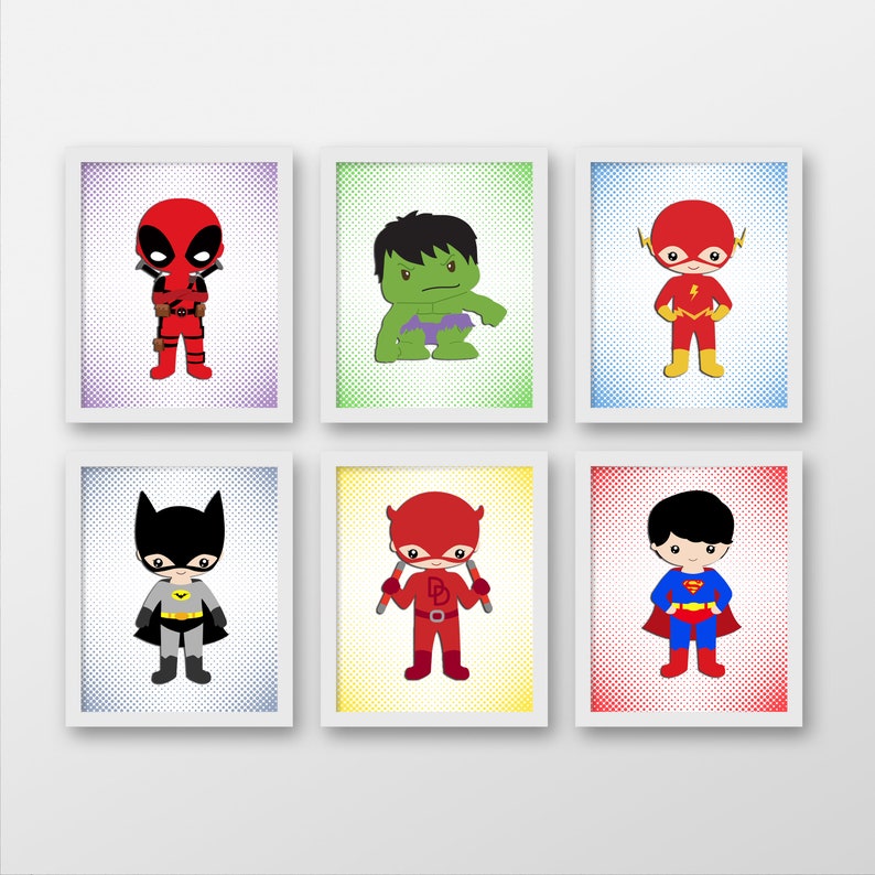 Superhero Nursery Prints Superhero Wall Art Superhero Etsy