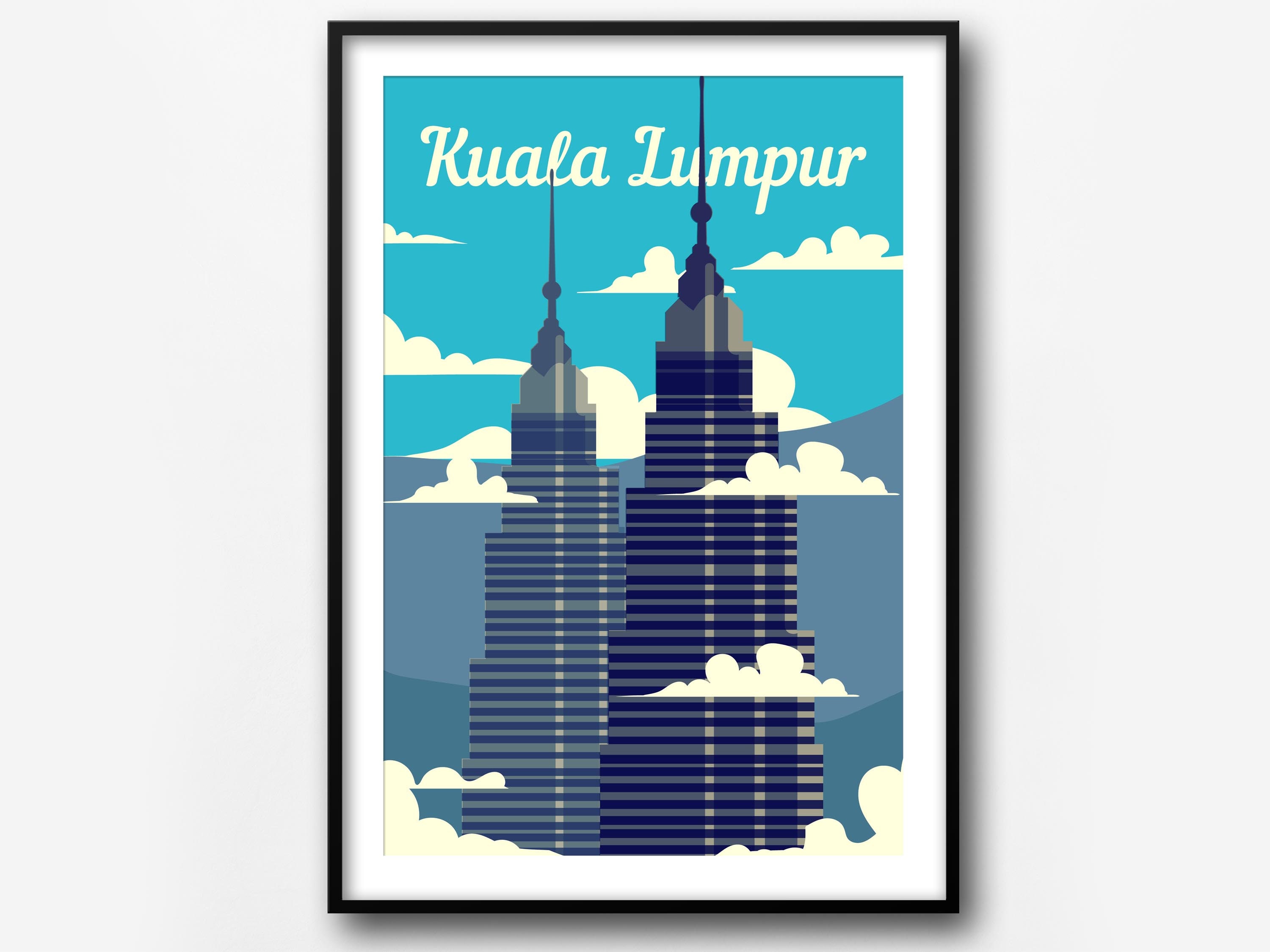 Kuala Lumpur Vintage Travel Poster Retro Travel Poster Kuala - Etsy