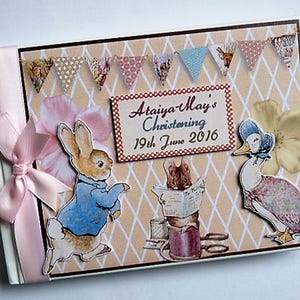 Personalised Peter Rabbit Birthday Boy/Girl Guest book, Peter Rabbit Baby Shower Guest Book, Sign in Book, Peter Rabbit Keepsake
