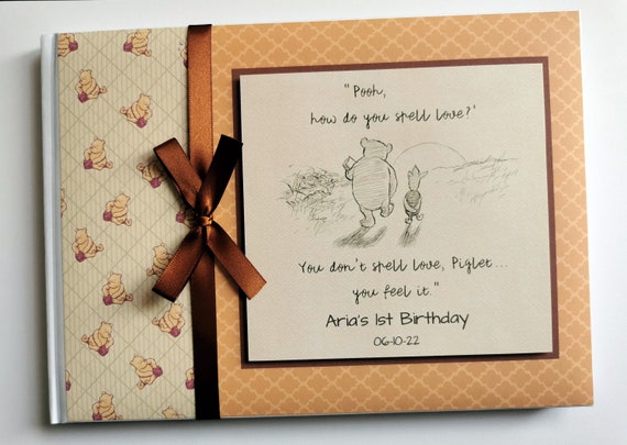 Personalized Winnie the Pooh Happy First Birthday Photo Album Keepsake 