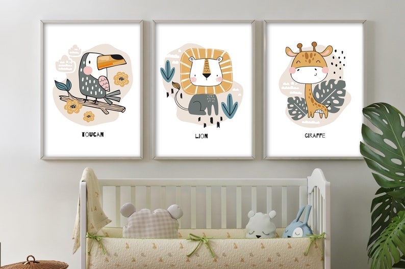 Safari Animals Nursery Prints Safari Nursery Decor Safari Etsy UK