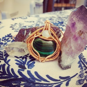 Malachite and Moonstone Portal Pendant