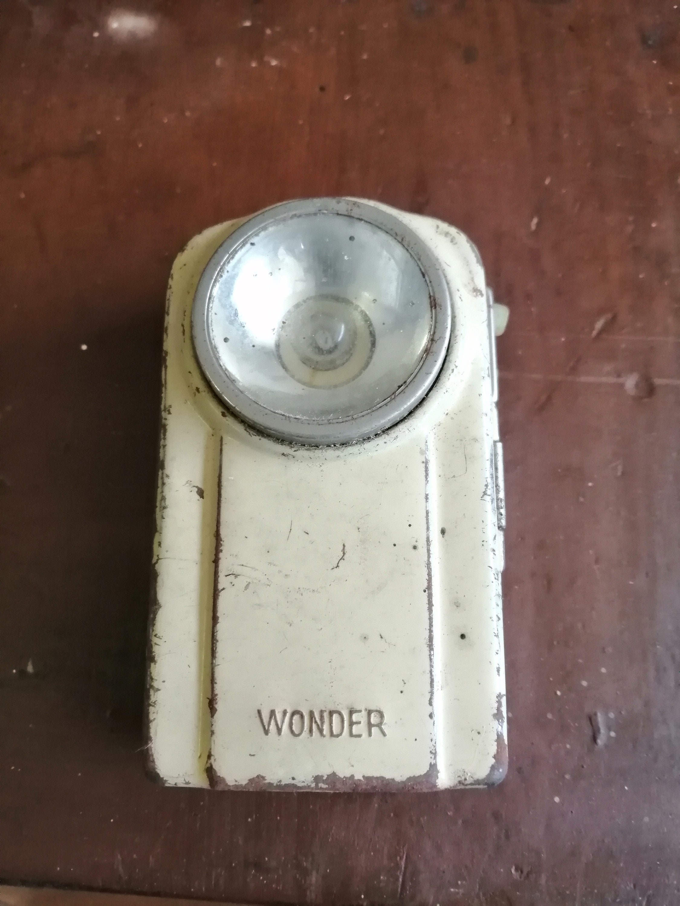 Vintage Ancienne Lampe de Poche Wonder Crème Année 70 Type Picma Retro Camping