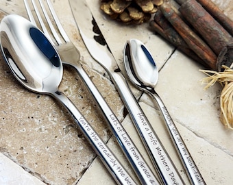 Personalized Engraved Cutlery Set - Mother's Day Gift