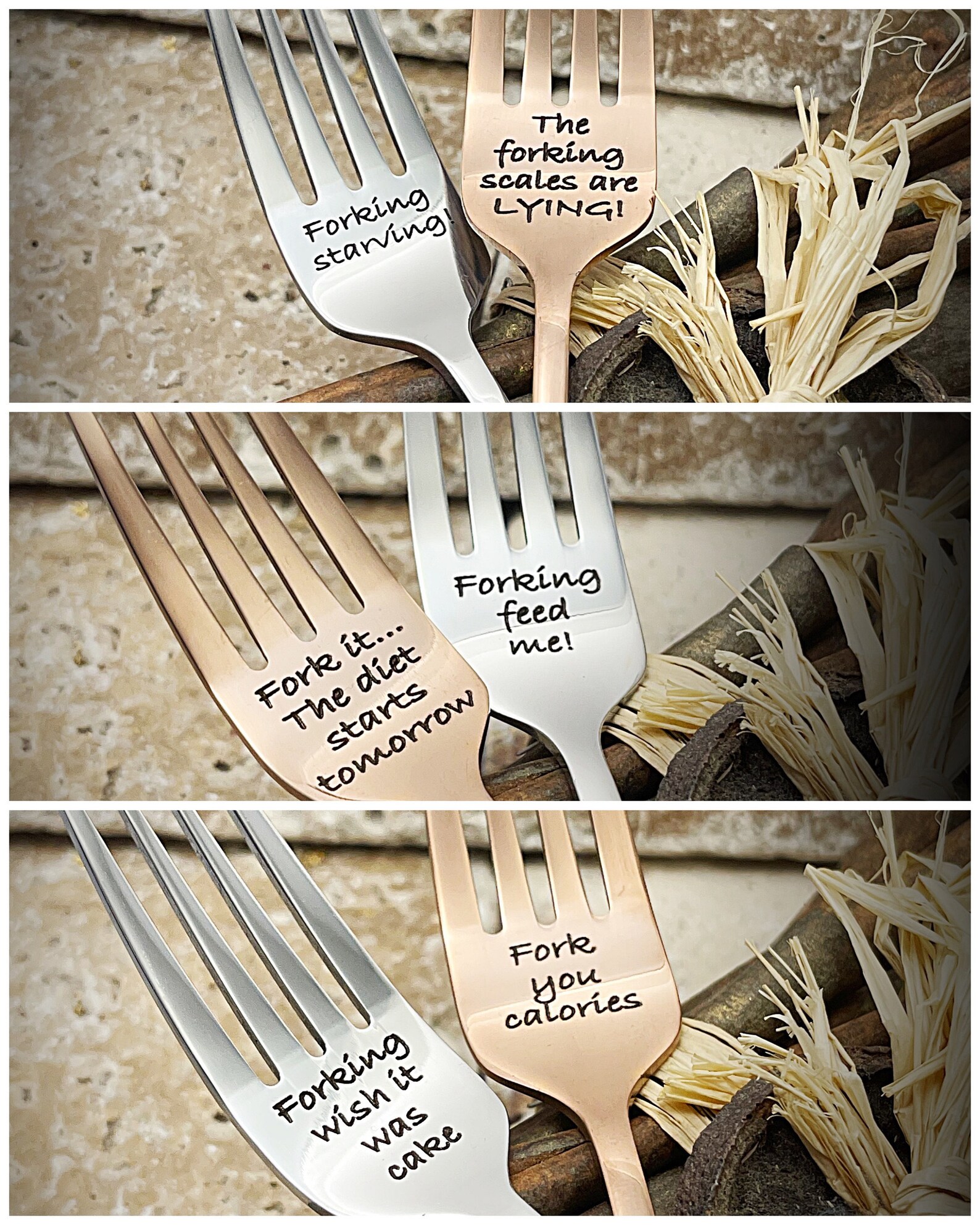 Diet Fork Funny Fork With Diet Quote Fork Dieting Etsy UK
