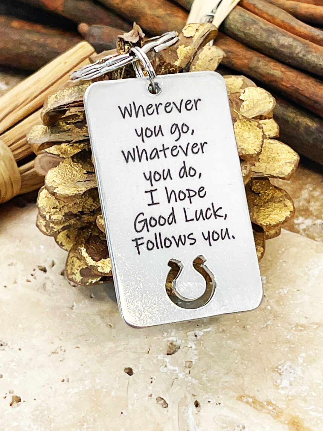 Good Luck Aluminum Keyring: Leaving Gift, Moving Away Present - Etsy