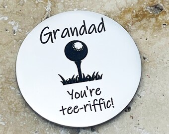 Personalized Golf Ball Marker: Engraved Stainless Steel Gift