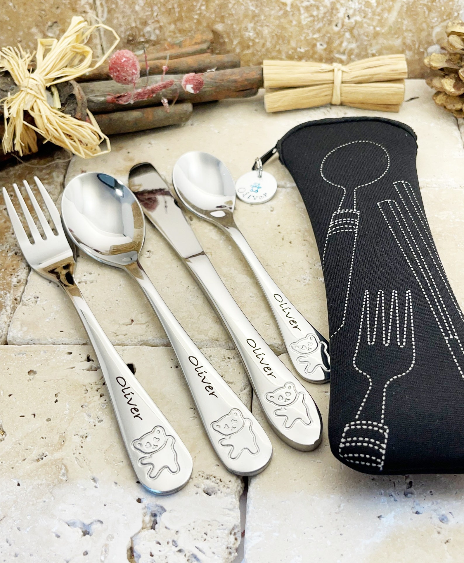 First Cutlery Set.christening Gift. Toddlers Cutlery Set.personalised