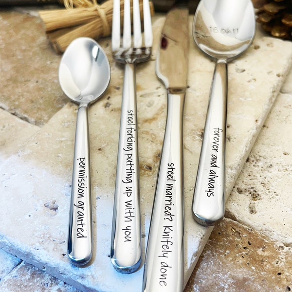 11th year wedding anniversary gift-Steel spooning-11 year anniversary gift for husband-steel anniversary-steel the one-steel gift tea spoon