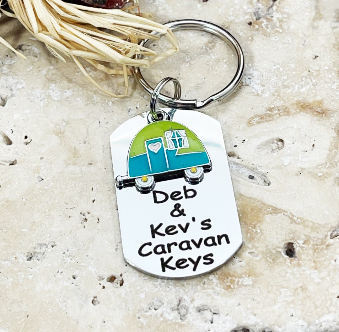 Caravan Key Ring/happy Place Caravan Key Chain/ Caravan Key Etsy