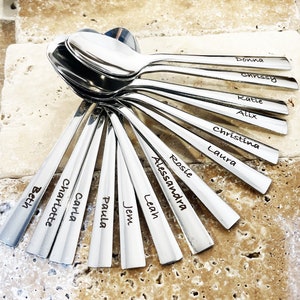 Personalised tea spoon for school - yoghurt spoon with my name on it - engraved school spoon - lunchbox spoon - personalised kids spoon -
