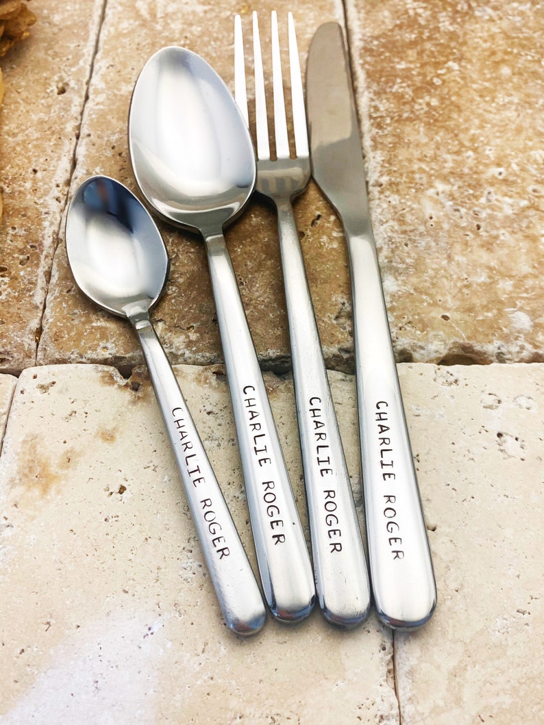 Adult cutlery set personalised cutlery personalised Etsy