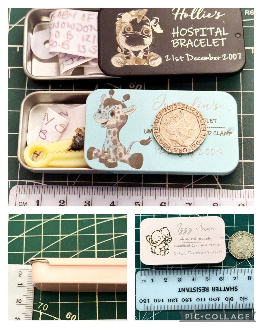 Baby Hospital Bracelet/umbilical Cord and Clamp Tin/umbilical Cord Tin
