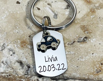 Personalized New Driver Keyring: Stainless Steel Car Charm