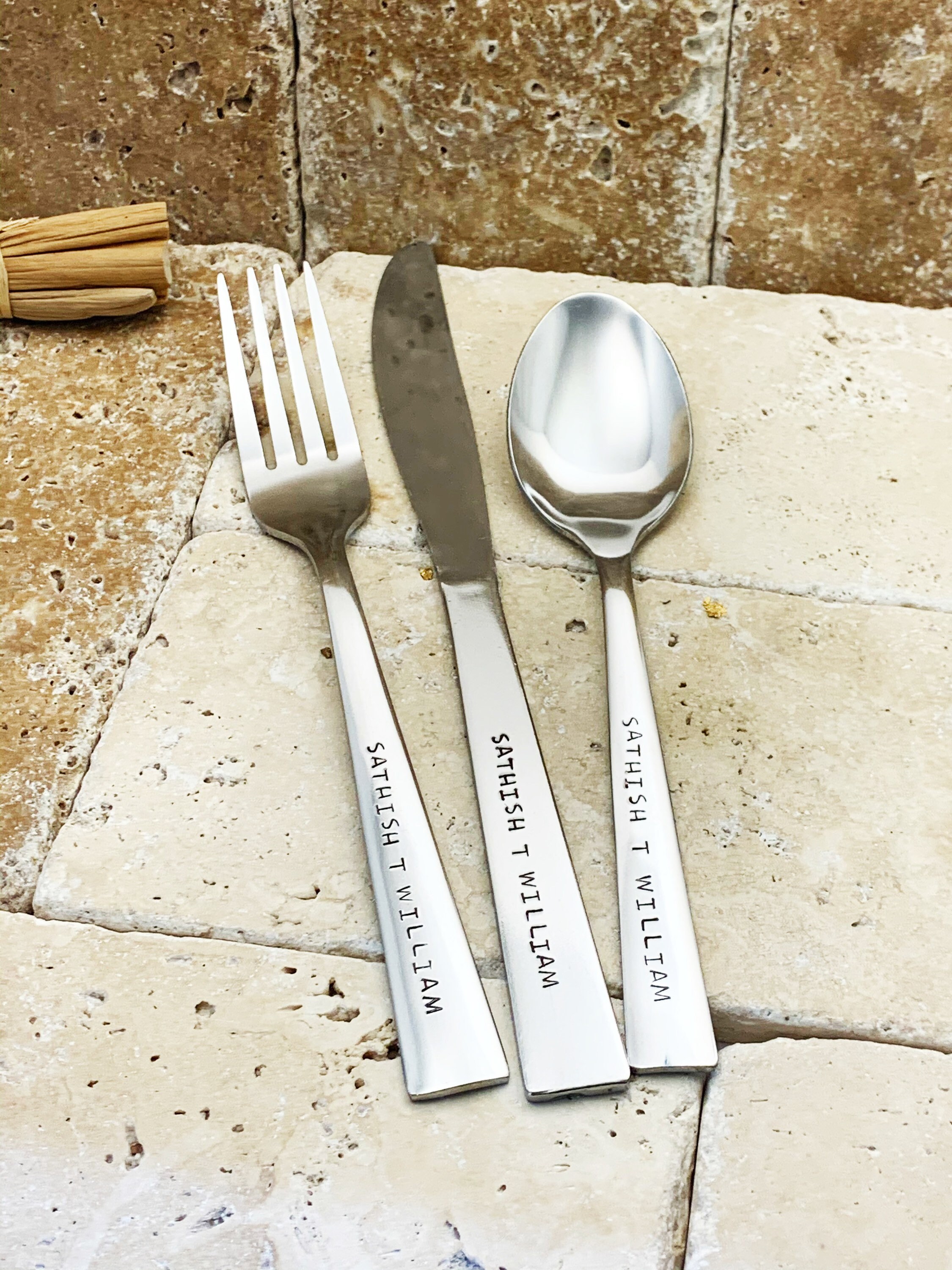 Adult cutlery set personalised cutlery personalised Etsy