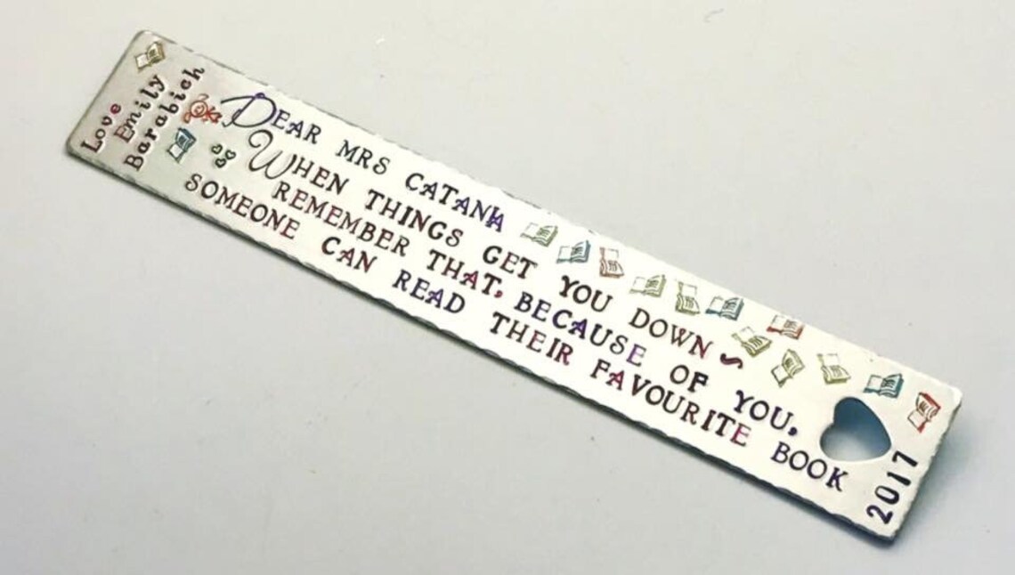 Personalised Book Mark Metal Book marker Gift for a reader Etsy