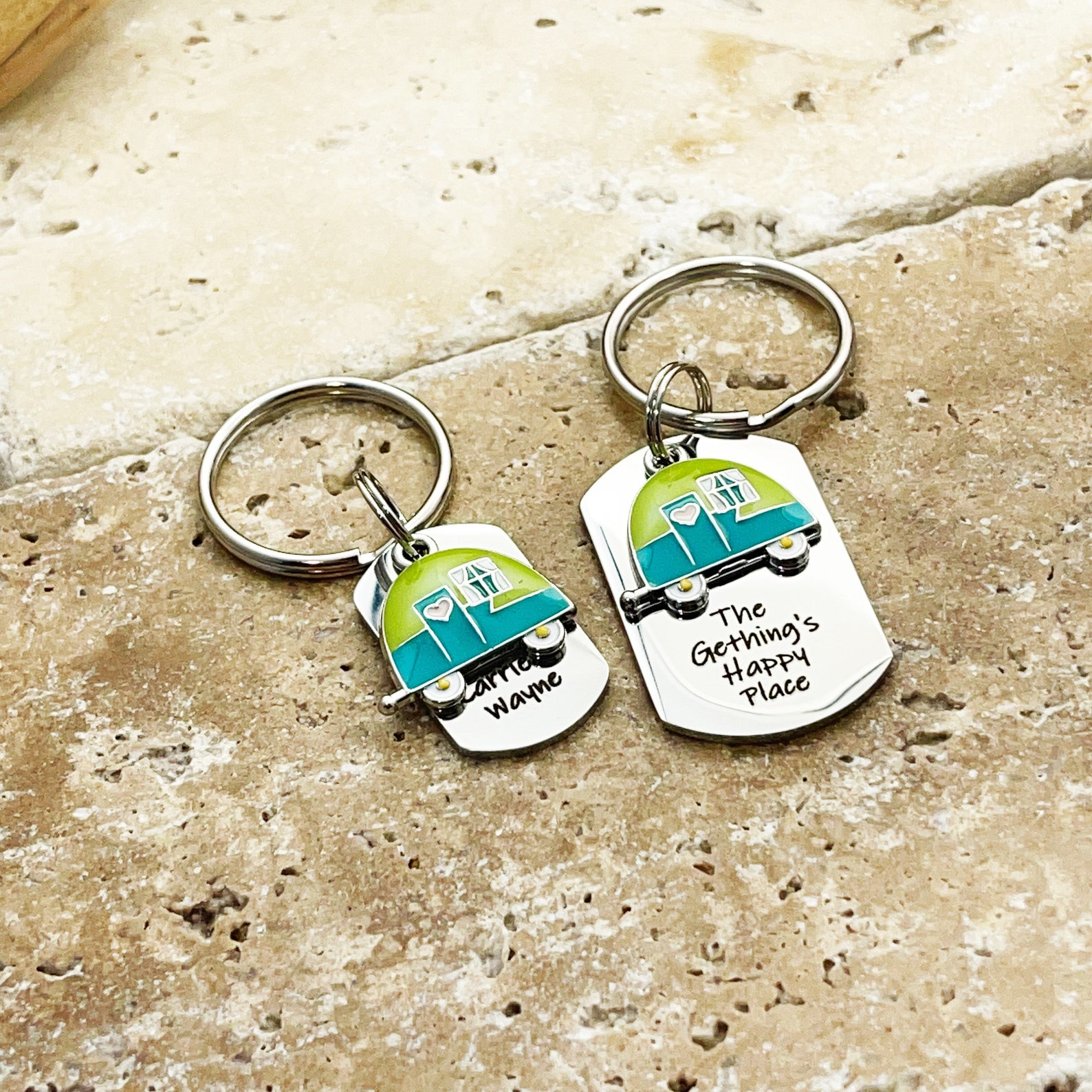 Caravan Key Ring/happy Place Caravan Key Chain/ Caravan Key Etsy UK