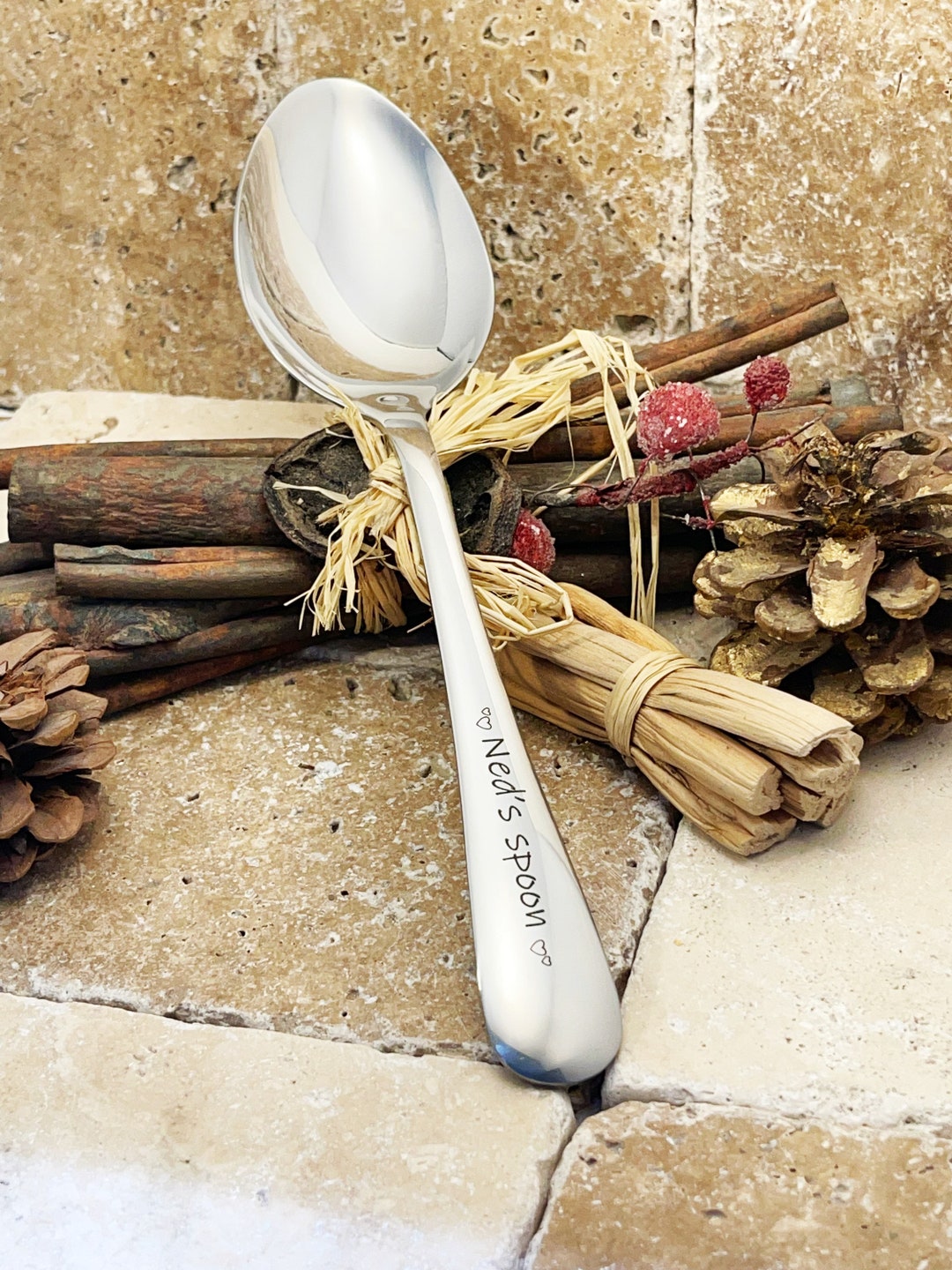 Large Serving Spoon / Extra Large Dessert Spoon / Personalised and