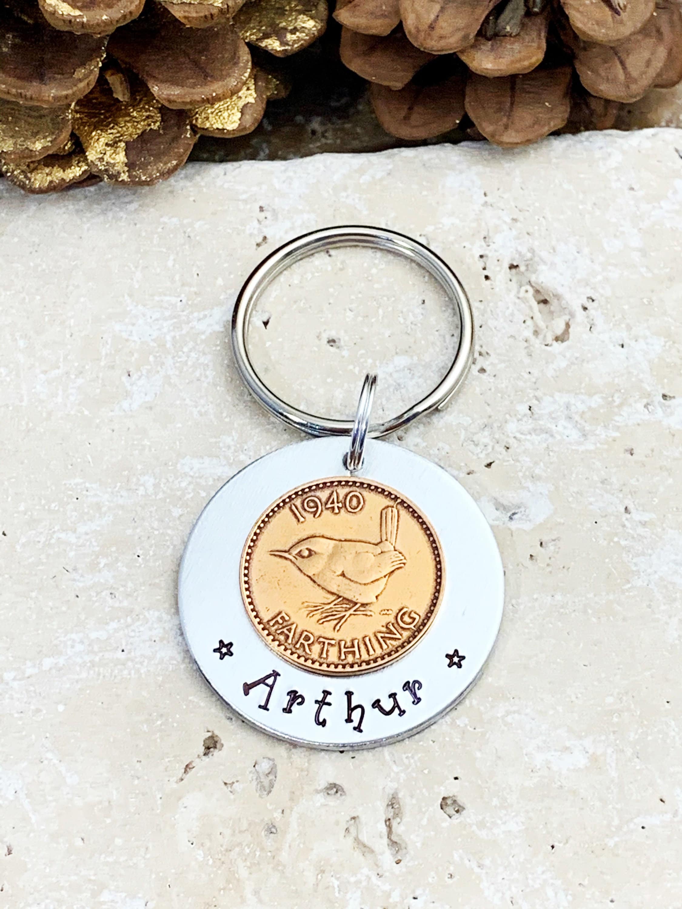 Coin Key Ringcoin Date Key Ring Farthing Key Ringspecial Etsy