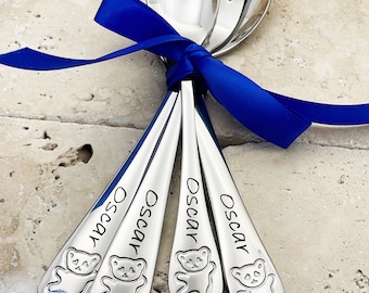 Personalized Toddler Cutlery Set: Engraved Stainless Steel Christening Gift